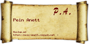 Pein Anett névjegykártya